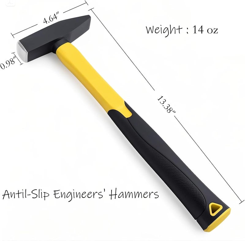 BJDSI 14 oz Blacksmith Hammer,Anti-Shaking,Anti-Rust,Shock-Proof Plastic Handle. - Image 2